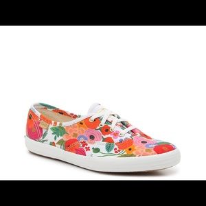 Keds Floral Canvas Sneakers in White with Multicolor Flower Print